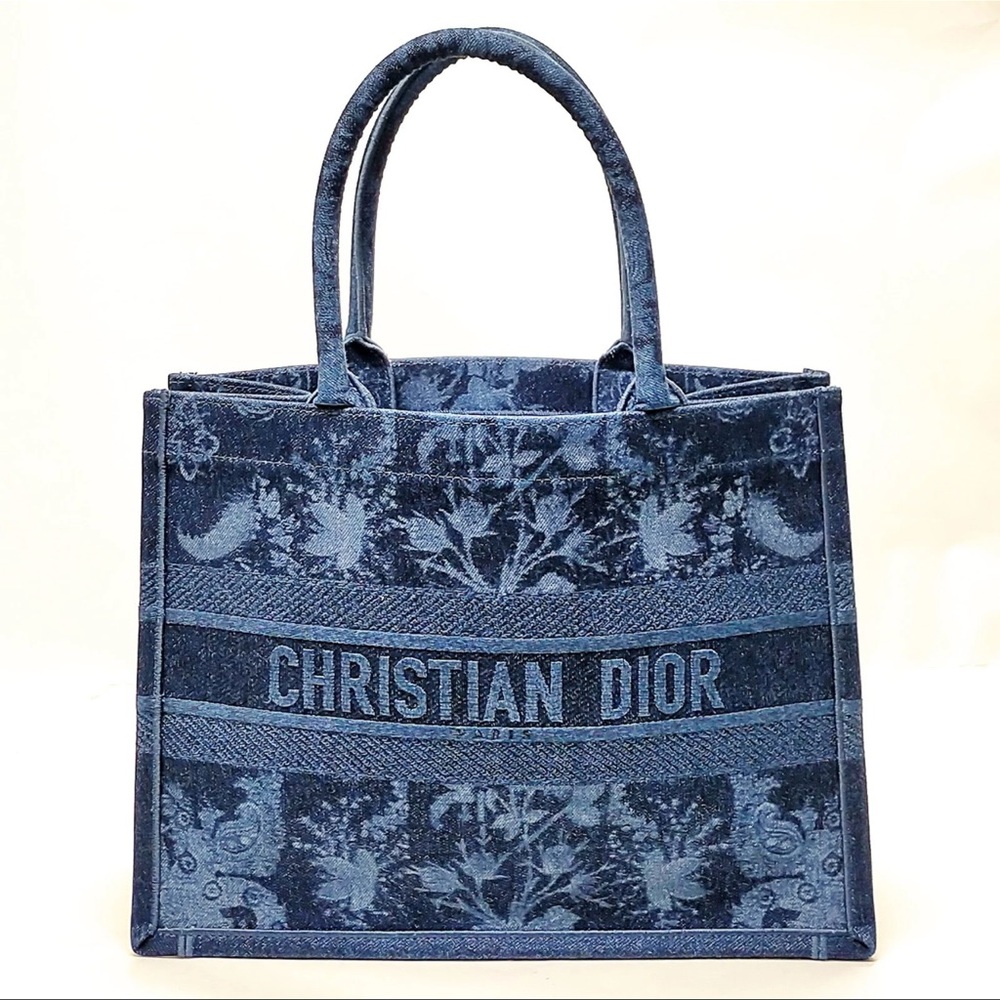 Christian Dior Large Book Tote in Denim Blue Toile de Jouy COA/dustbag